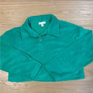 TOPSHOP Women’s Terry Cloth Cropped Longsleeve